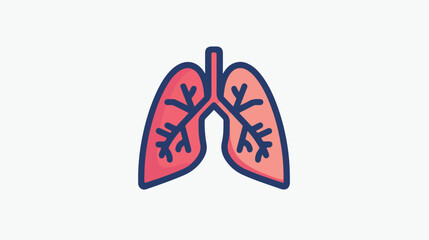 Lung human line icon respiratory system healthy lungs
