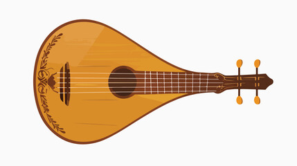 Lute vector icon isolated on transparent background