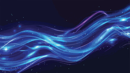 Neon glowing motion lines waves curved shining abstract - 786273520