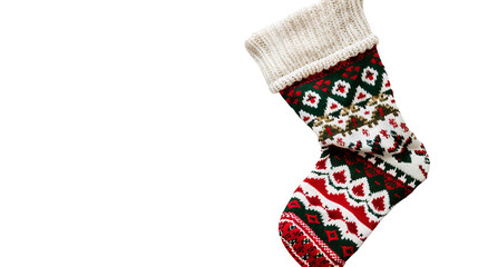 Christmas stocking on white  
