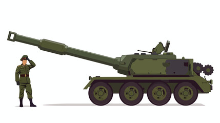 Military equipment. The newest modern Russian howitzer - obrazy, fototapety, plakaty