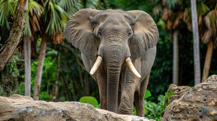 Fototapeta premium African Elephant Portrait Photographed at Nakhon Ratchasima Zoo
