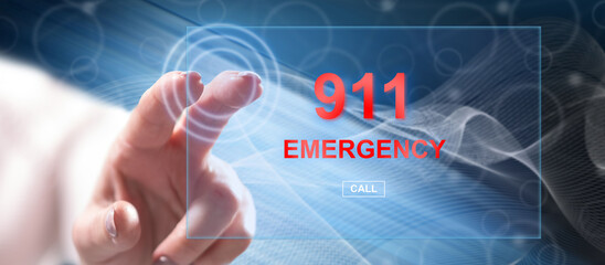 Woman touching an emergency concept