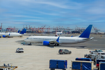 Airplane at international airport, USA