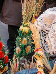 A bouquet of flowers as decoration at Saint Casimir's Fair (Kaziuko mugė) in the center of Vilnius