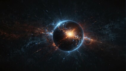 a catastrophe, the explosion of the core of a dark planet far in space