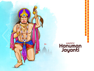 Happy Hanuman Jayanti festival decorative background