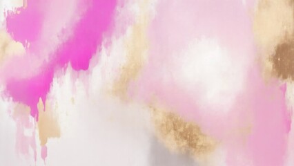 Fototapeta premium Abstract Pink, Gold and Gray art Oil painting style. Hand drawn by dry brush of paint background texture