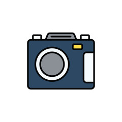 Camera icon design with white background stock illustration