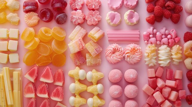 A compilation of multiple close up photos featuring a variety of sweets
