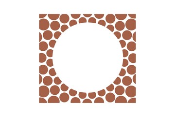frame with a pattern of brown dots on white background