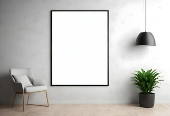Frame mockup, ISO A paper size. Living room wall poster mockup. Interior mockup with house background. Modern interior design. 