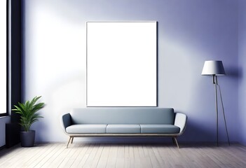 Frame mockup, ISO A paper size. Living room wall poster mockup. Interior mockup with house background. Modern interior design. 