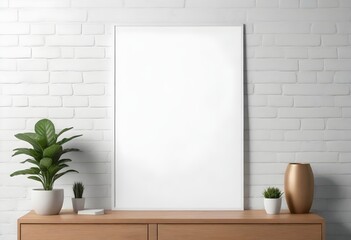 Frame mockup, ISO A paper size. Living room wall poster mockup. Interior mockup with house background. Modern interior design. 