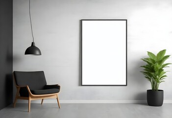 Frame mockup, ISO A paper size. Living room wall poster mockup. Interior mockup with house background. Modern interior design. 