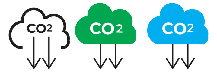The icon of carbon dioxide. CO2. Carbon dioxide emissions. Simple linear vector. isolated on a white background. vector illustration. EPS 10