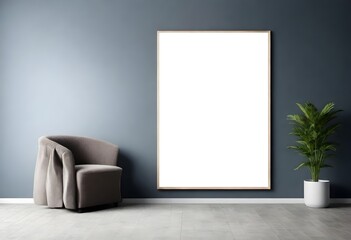 Frame mockup, ISO A paper size. Living room wall poster mockup. Interior mockup with house background. Modern interior design. 