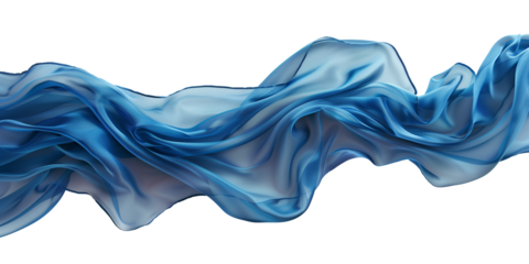 isolated blue silk fabric banner 