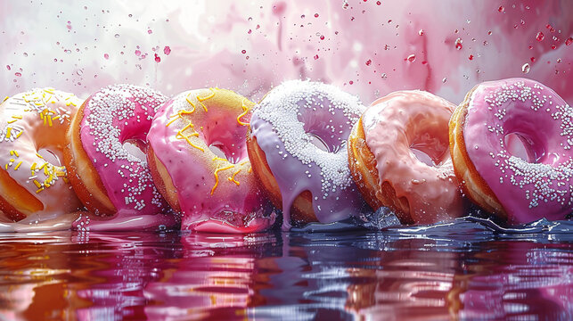 illustration of donuts painted with watercolors