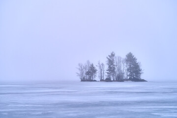 Little island in the fog