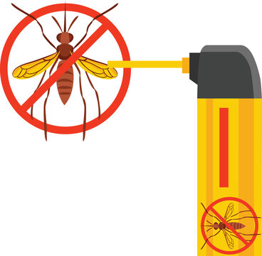 Spraying insecticide on a Bee. Pest control. Aerosol for bug bite prevention. Vector illustration. insect repellent in the form of a spray. destroy the bee pests. flat vector illustration.