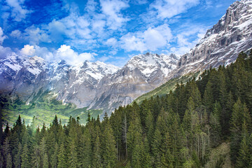 Scenic view of Alps mountains at Titlis, Switzerland