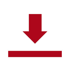 Download icon red. Download button. Download files icons vector. simple download icon isolated on white background. Arrow downloading icon. Vector illustration. 