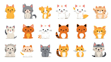 Cute cats and funny kitten doodle element vector