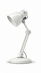 Vintage vs modern bedside lamp  retro lighting for home and office, white background with text space