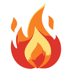 The fire flames icon is isolated on a transparent or white