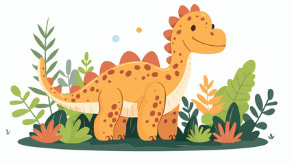 Cute dinosaur vector cartoon illustration isolated on