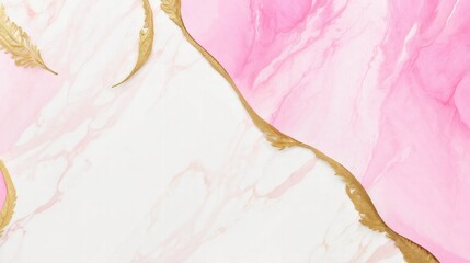 Premium luxury Pink White and gold marble background - obrazy, fototapety, plakaty