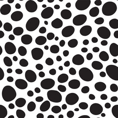 Abstract Black and White Dalmatian Spot Seamless Pattern - 786287369