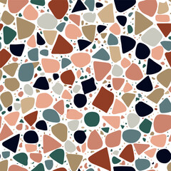 Colorful Terrazzo Flooring Inspired Abstract Seamless Pattern