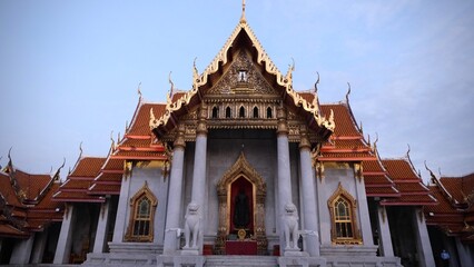 Fototapeta na wymiar Wat Benchamabophit Dusitvanaram is a Buddhist temple as known as the marble temple in Bangkok.
