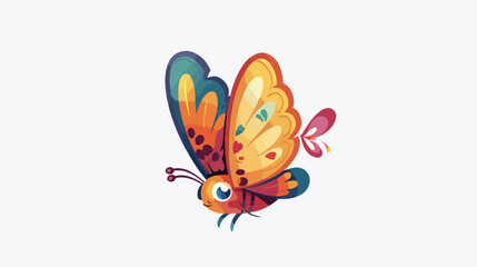 Cute happy butterfly lovely little animal character 