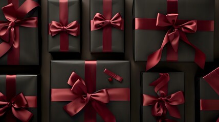 Opulent Collection of Wrapped Gifts in Muted Sophistication