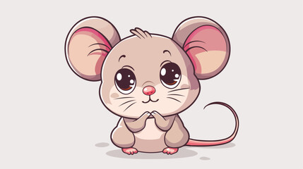 Cute happy chibi mouse lovely animal vector cartoon mouse