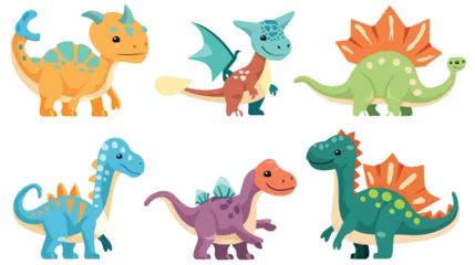 Meubelstickers Draak Cute little dinosaur vector illustration