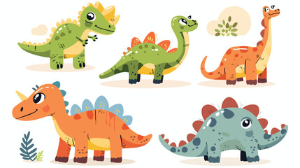 Cute little dinosaur vector illustration