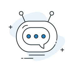 AI Chatbot Assistance Vector Icon Design