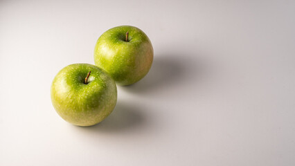 green apples white background