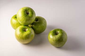 green apples white background