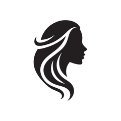 Concept for a women's hair logo design. Template for a hair logo. Template for a hair fashion logo
