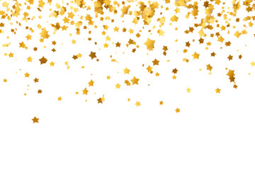 Gold star confetti effect png, transparent background