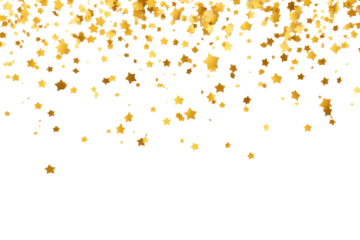 Gold star confetti effect png, transparent background