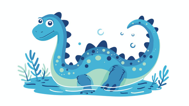 Cute nice dinosaur Nessie form Loch Ness. Nessie. Loch