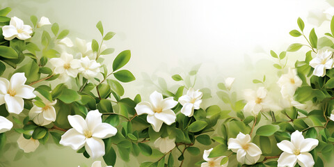  Embracing Spring's Tender Aura with Jasmine Flowers Blooming Against a White Canvas, for national flowers day celebration