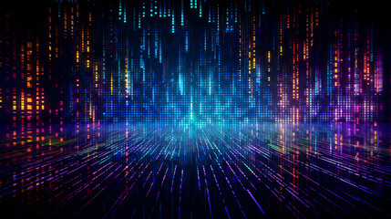 Digital technology neon lights futuristic abstract pattern poster web page PPT background