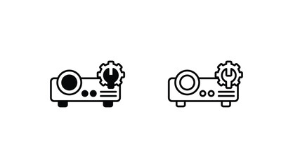 Projector icon design with white background stock illustration